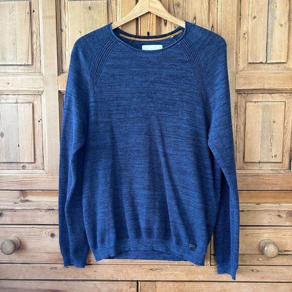 EDC Espirit Medium Blue Crewneck Textured Sweater‎ - Picture 1 of 9
